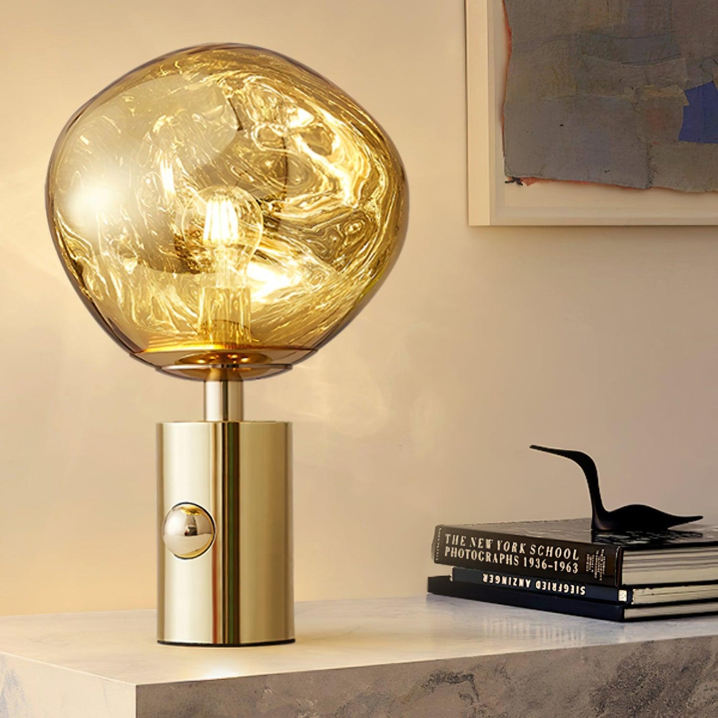 Lava Table Lamp | Metal & PVC | Gold, Rose Gold, Smoky Gray, Silver