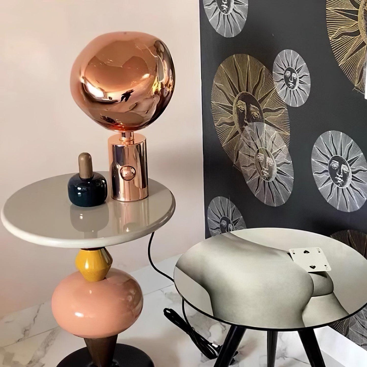 Lava Table Lamp | Metal & PVC | Gold, Rose Gold, Smoky Gray, Silver