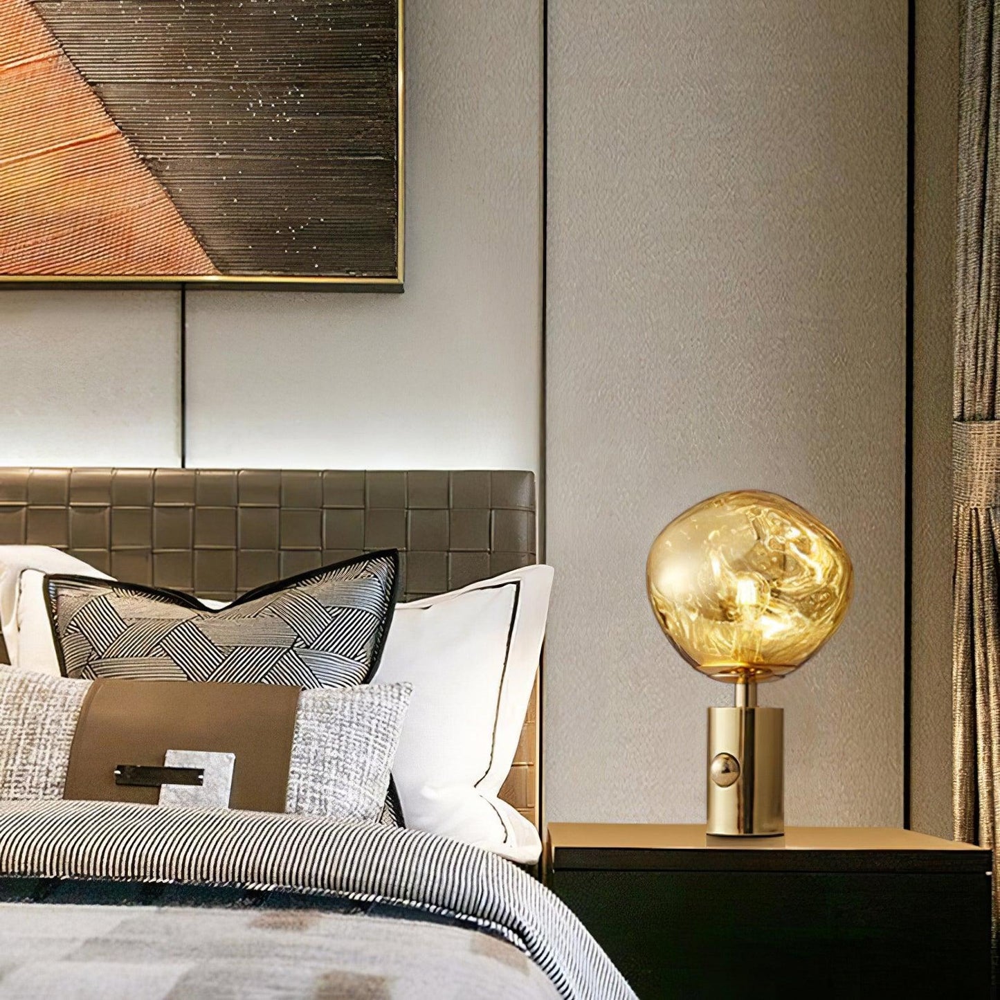 Lava Table Lamp | Metal & PVC | Gold, Rose Gold, Smoky Gray, Silver