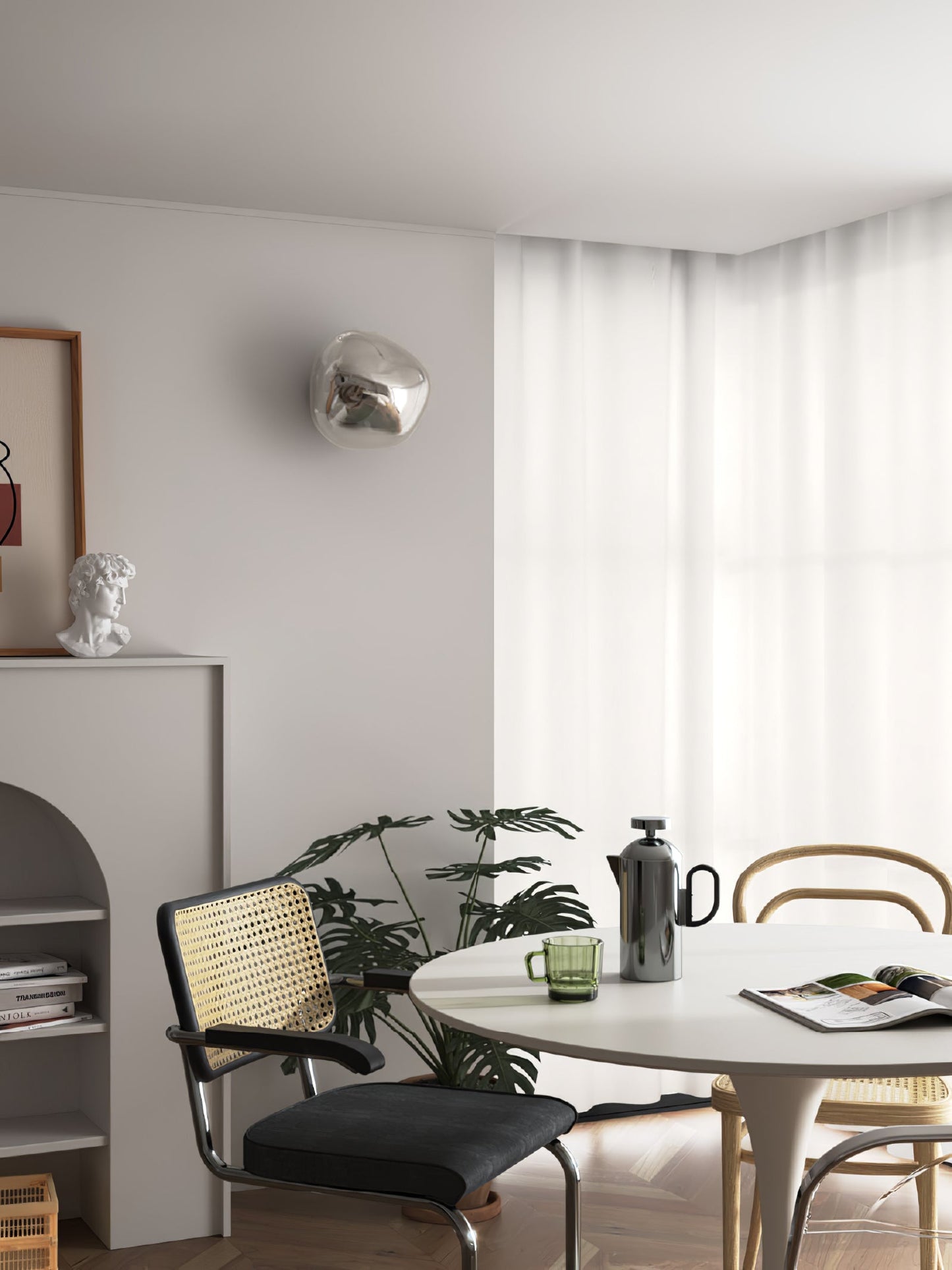 Lava Wall Lamp | Metal, PVC | Chrome, Rose Gold, Gold, Smoke Grey, Silver