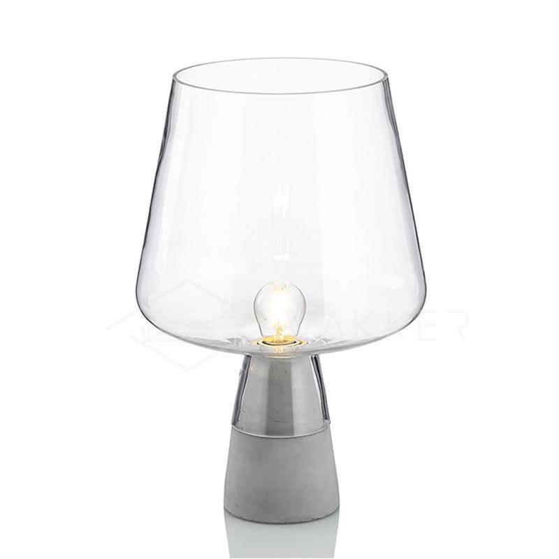 Leimu Table Lamp | Concrete & Mouthblown Glass | Grey