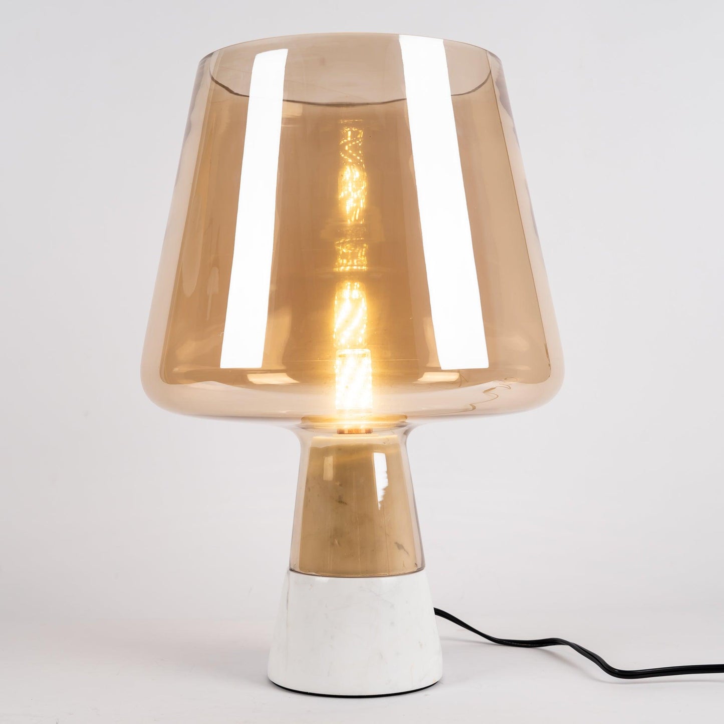 Leimu Table Lamp | Concrete & Mouthblown Glass | Grey