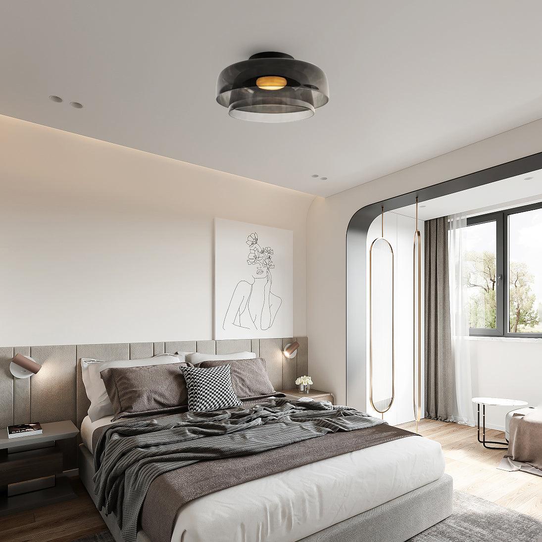Levels Ceiling Light | Glass & Metal | Black, Smoke Grey, Green, Orange