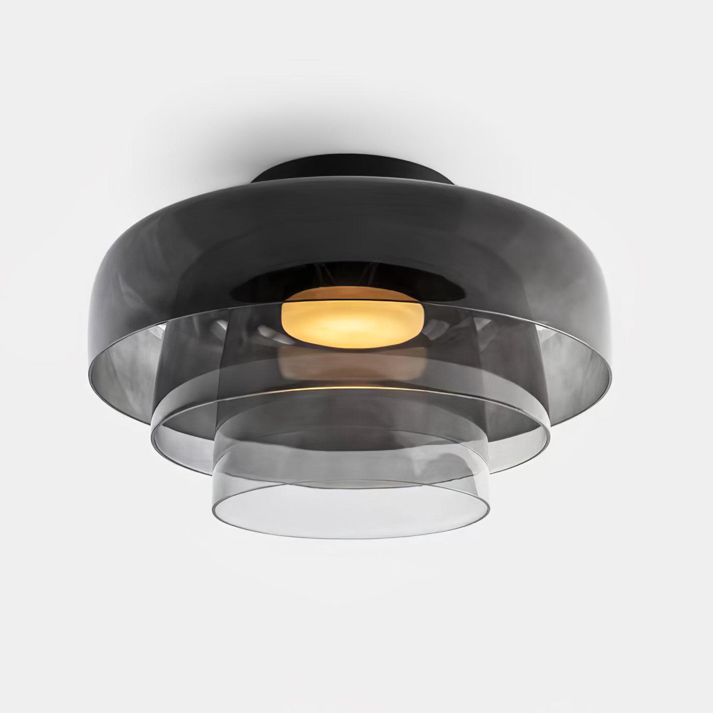 Levels Ceiling Light | Glass & Metal | Black, Smoke Grey, Green, Orange