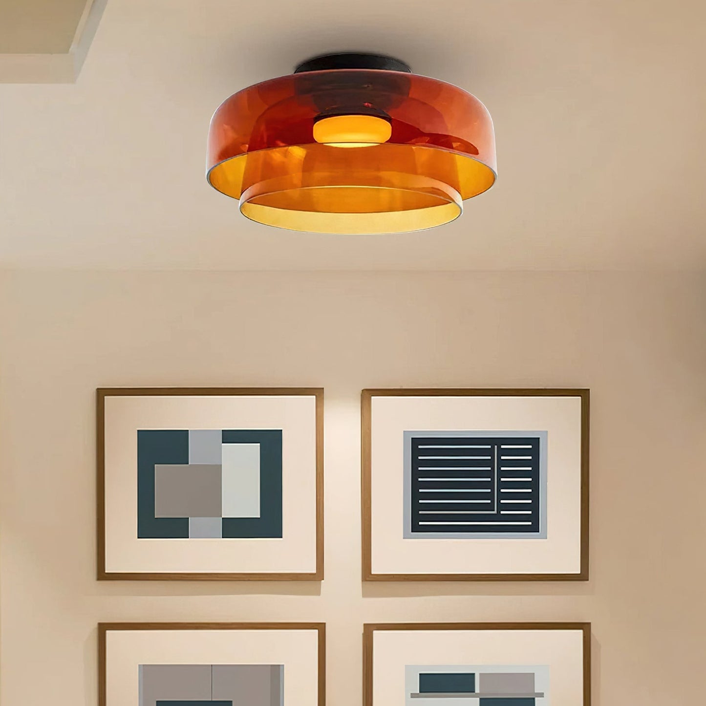 Levels Ceiling Light | Glass & Metal | Black, Smoke Grey, Green, Orange