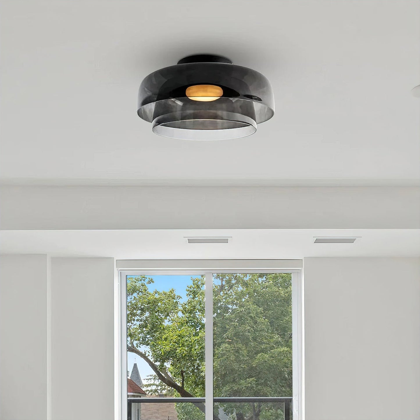 Levels Ceiling Light | Glass & Metal | Black, Smoke Grey, Green, Orange