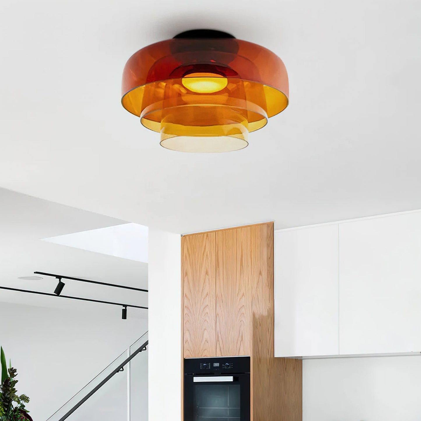 Levels Ceiling Light | Glass & Metal | Black, Smoke Grey, Green, Orange