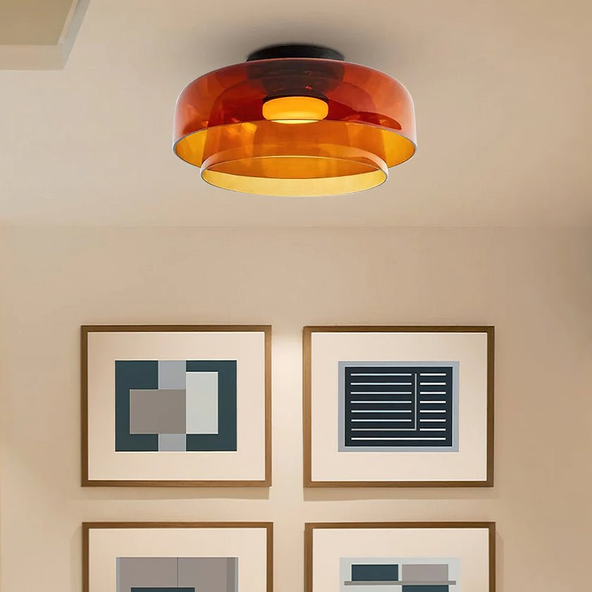 Levels Ceiling Light | Glass & Metal | Black, Smoke Grey, Green, Orange