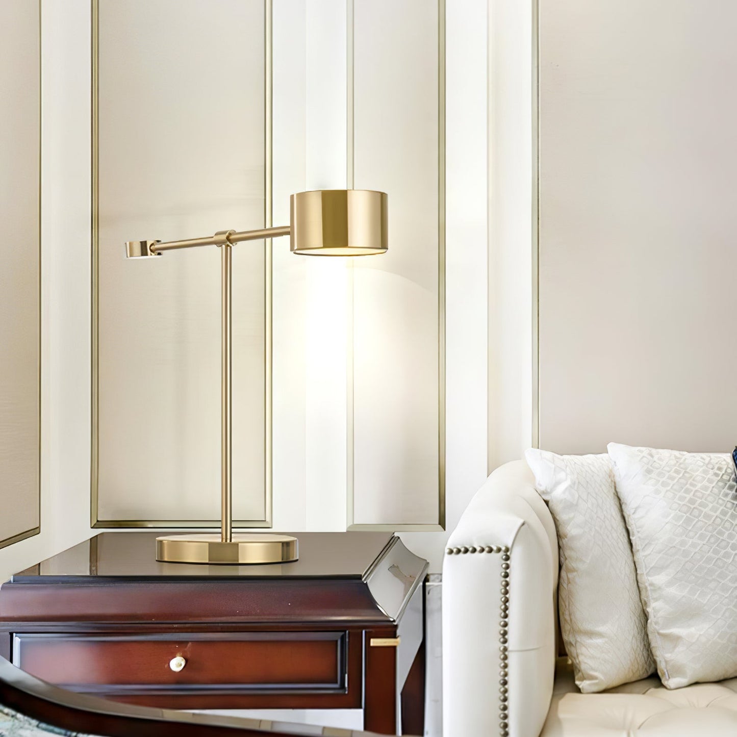 Lever Office Table Light | Metal & Iron | Gold
