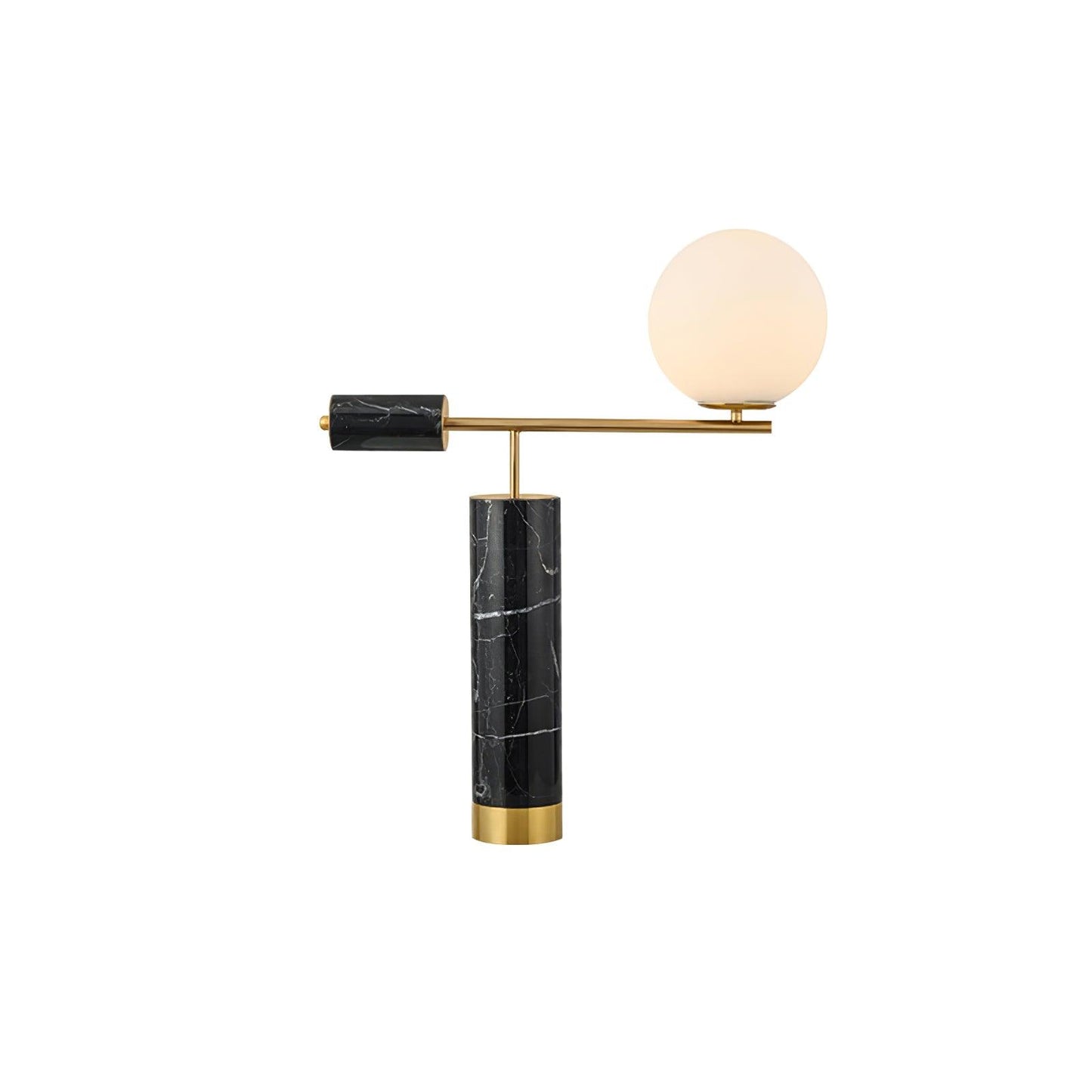 Lexi Table Lamp | Metal, Glass, Marble | Gold & Black, Gold & White