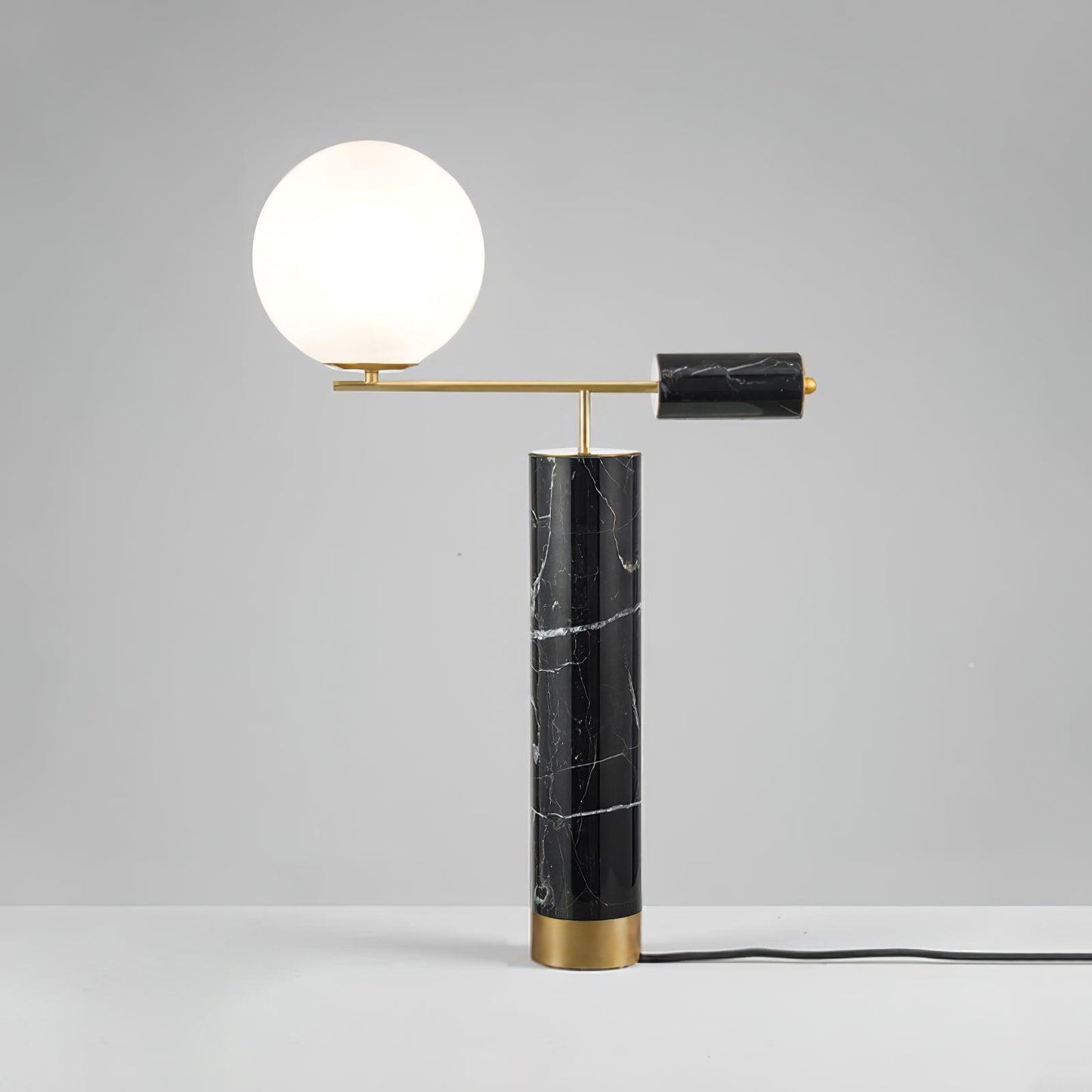 Lexi Table Lamp | Metal, Glass, Marble | Gold & Black, Gold & White