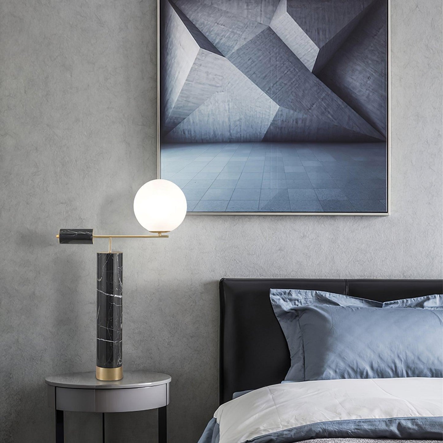 Lexi Table Lamp | Metal, Glass, Marble | Gold & Black, Gold & White