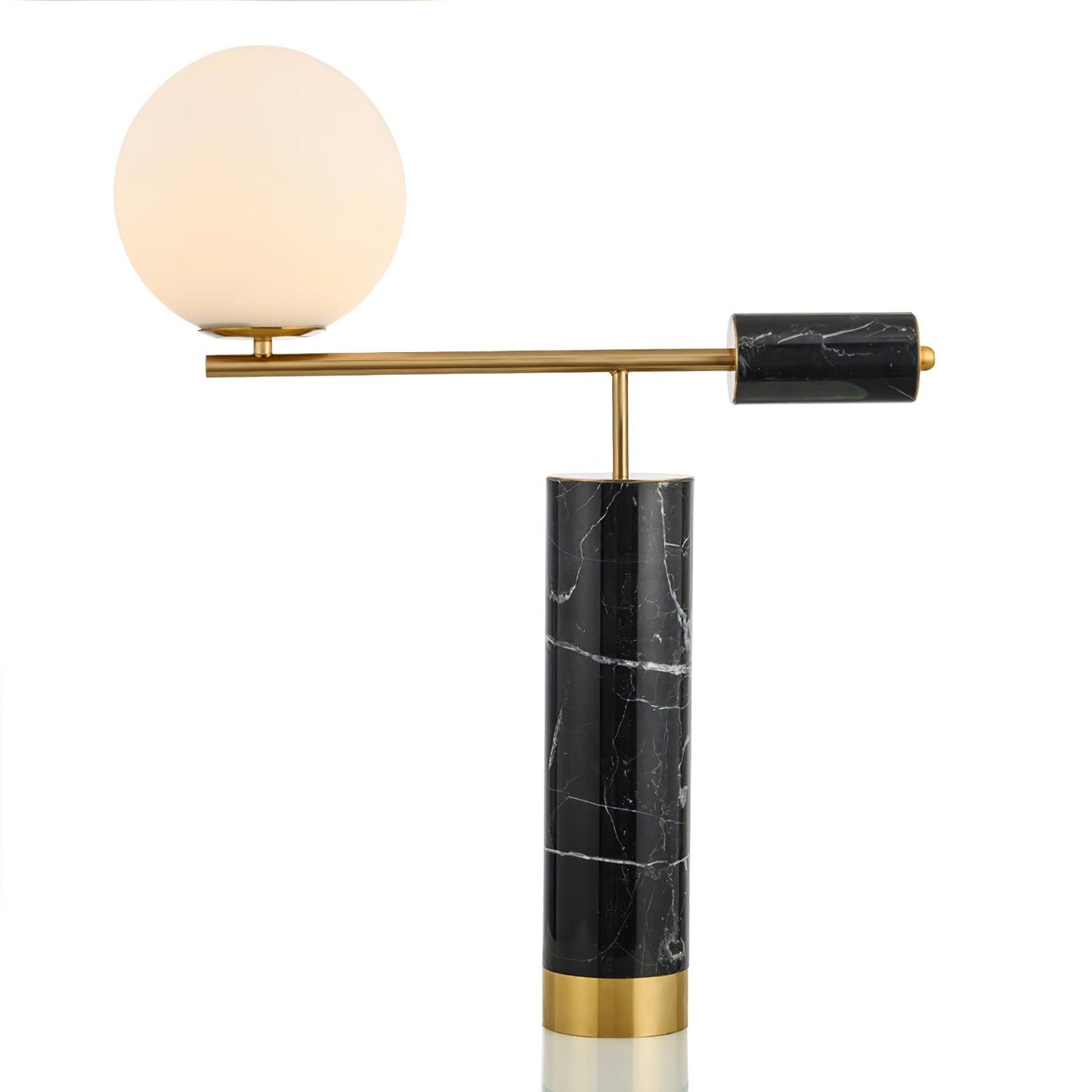 Lexi Table Lamp | Metal, Glass, Marble | Gold & Black, Gold & White