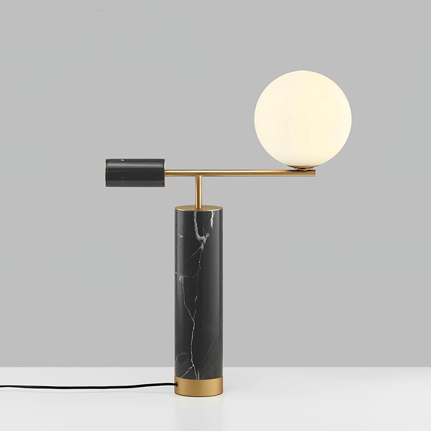Lexi Table Lamp | Metal, Glass, Marble | Gold & Black, Gold & White