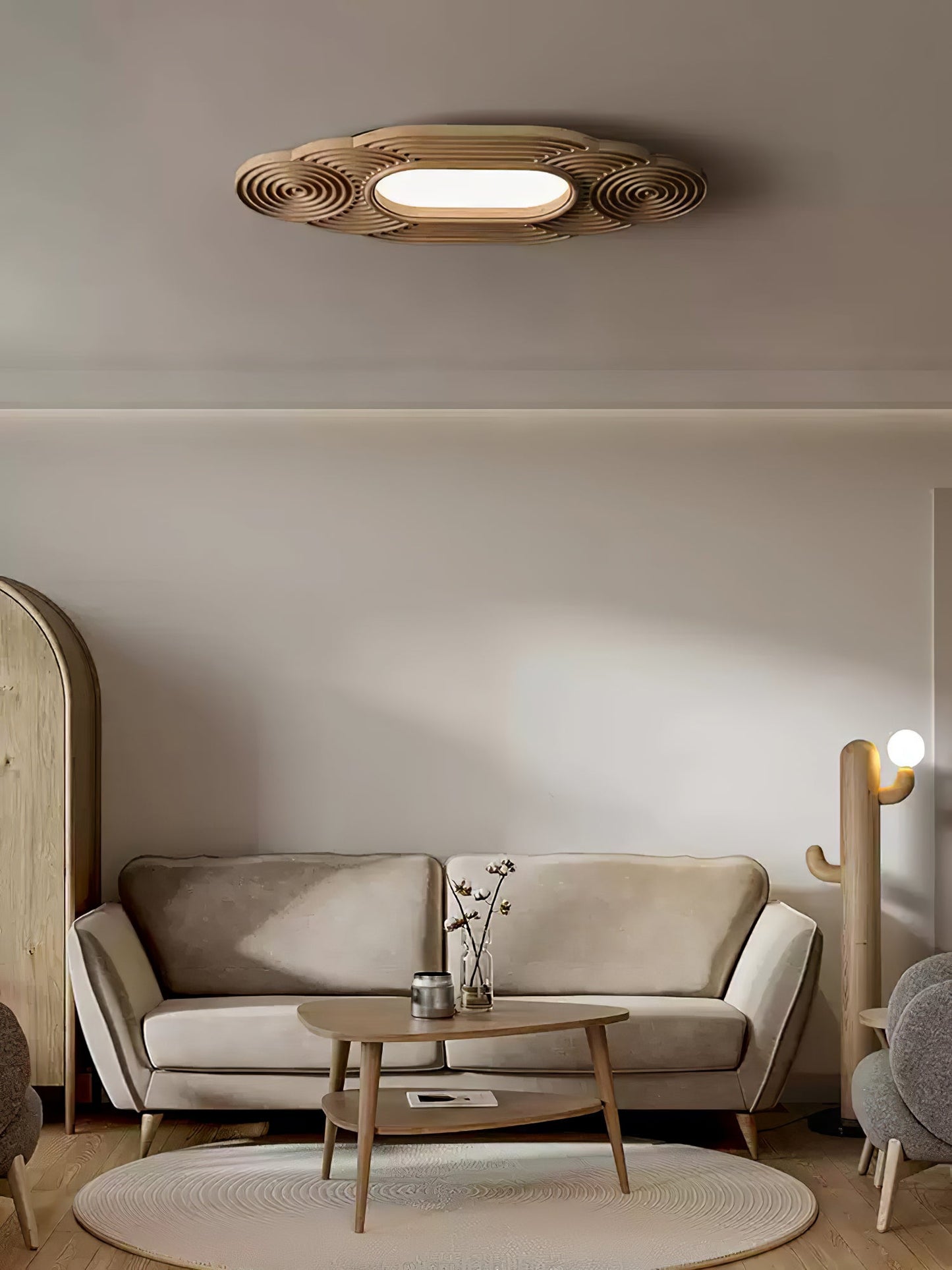 Lianyan Ceiling Lamp | Metal Wood Acrylic | Wood Color, Walnut Color, Black
