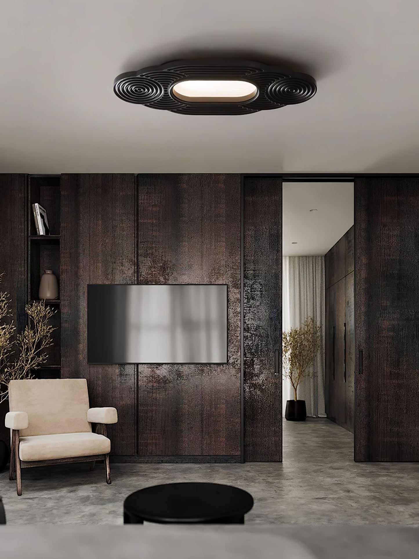 Lianyan Ceiling Lamp | Metal Wood Acrylic | Wood Color, Walnut Color, Black