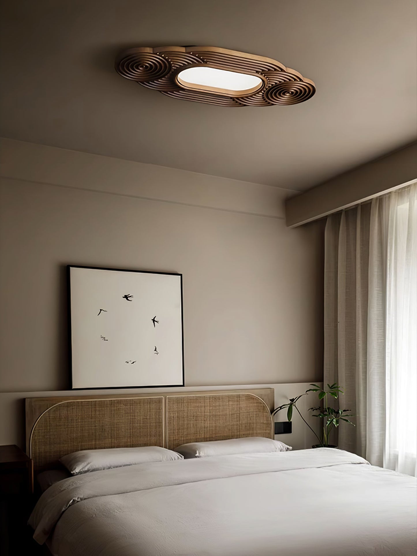 Lianyan Ceiling Lamp | Metal Wood Acrylic | Wood Color, Walnut Color, Black