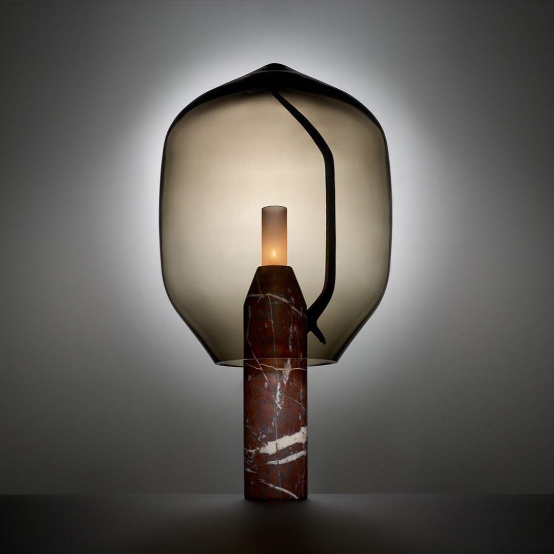 Lighthouse Table Lamp | Mouth-Blown Glass & Marble | White or Black
