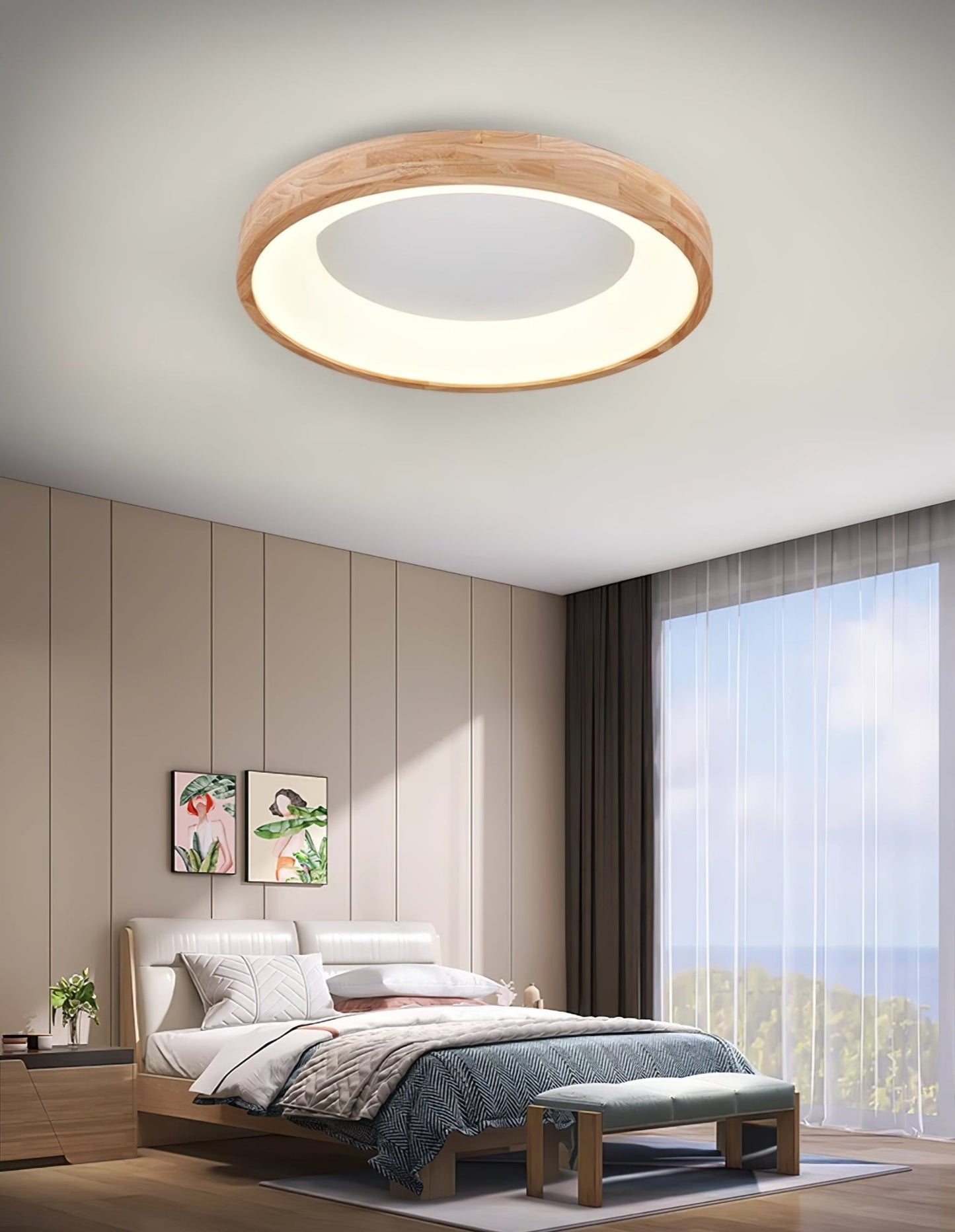 Ligna Square Ceiling Light | Wood & Acrylic | Various Sizes
