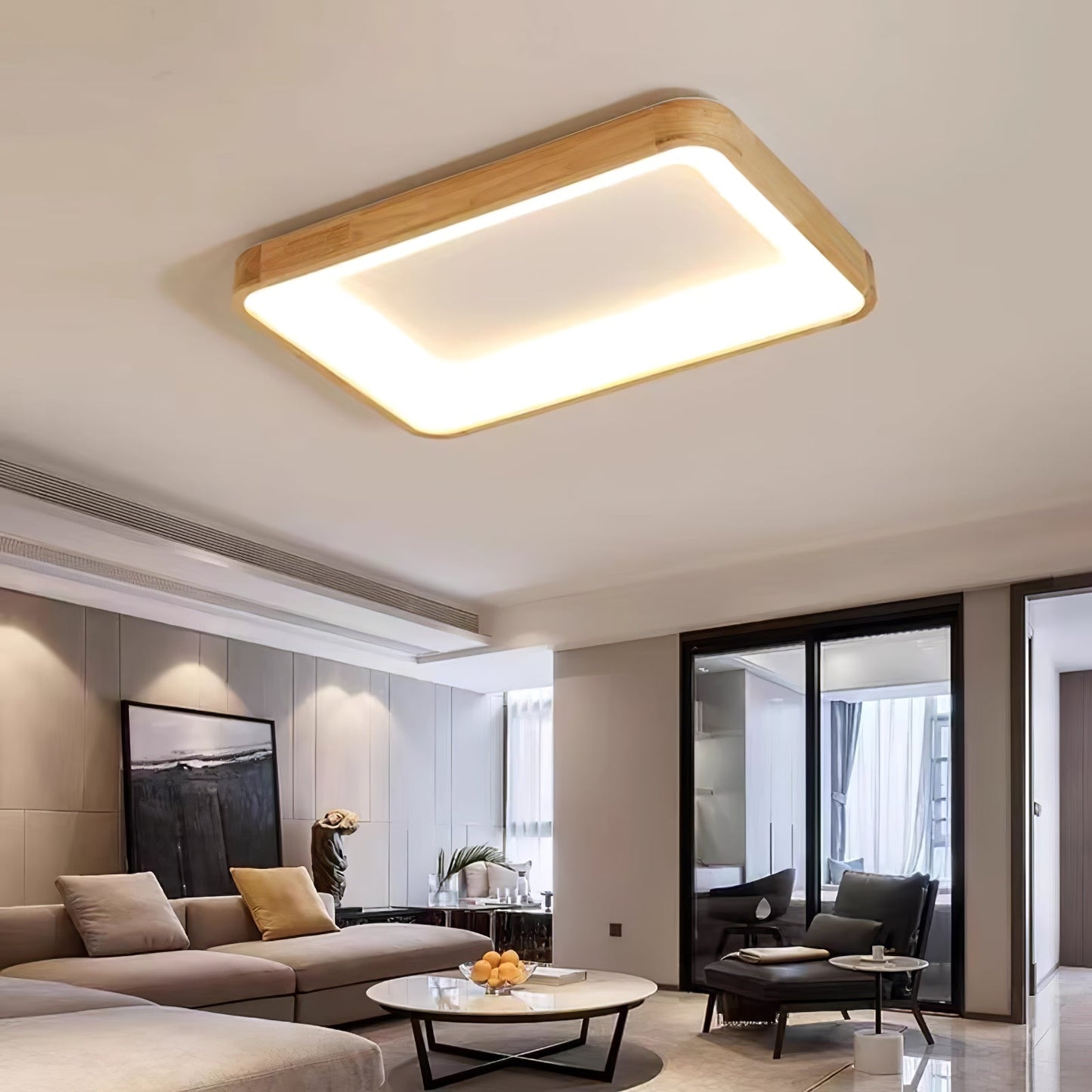 Ligna Square Ceiling Light | Wood & Acrylic | Various Sizes