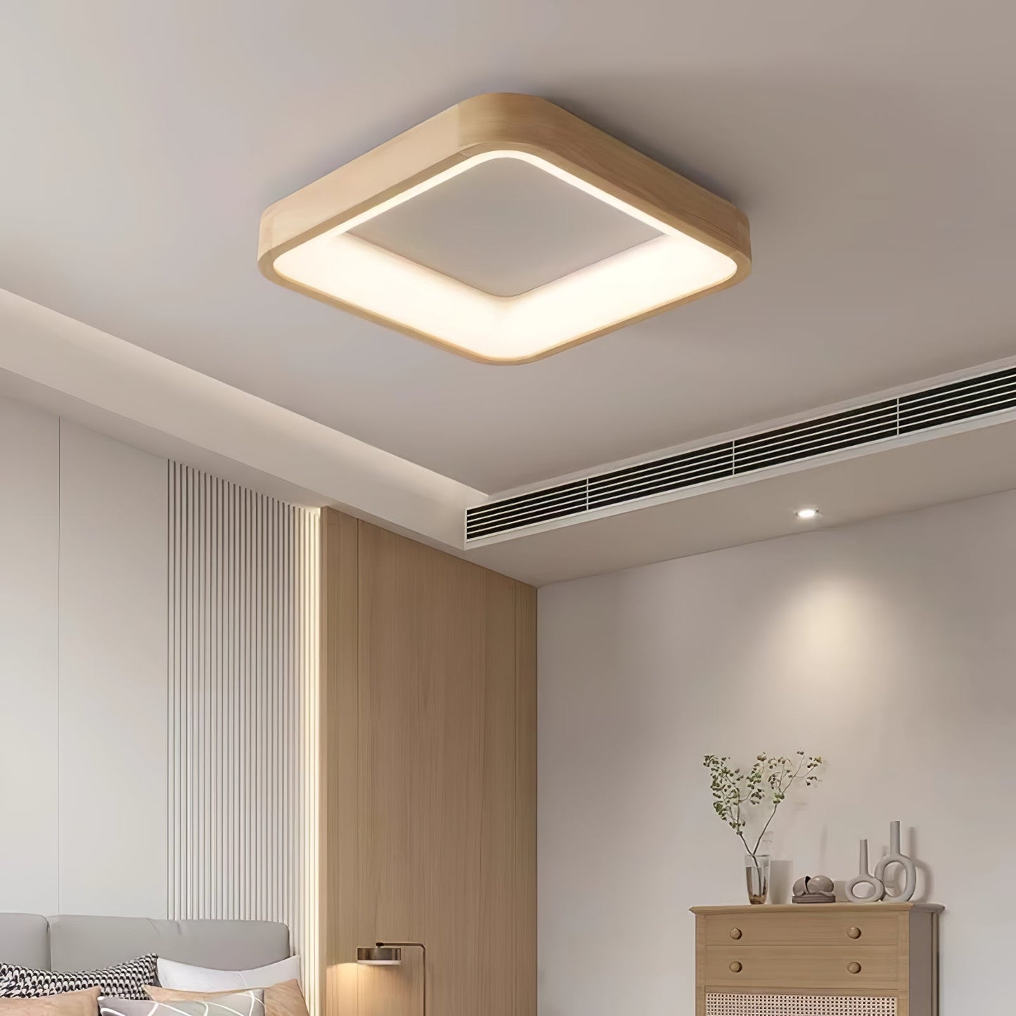 Ligna Square Ceiling Light | Wood & Acrylic | Various Sizes
