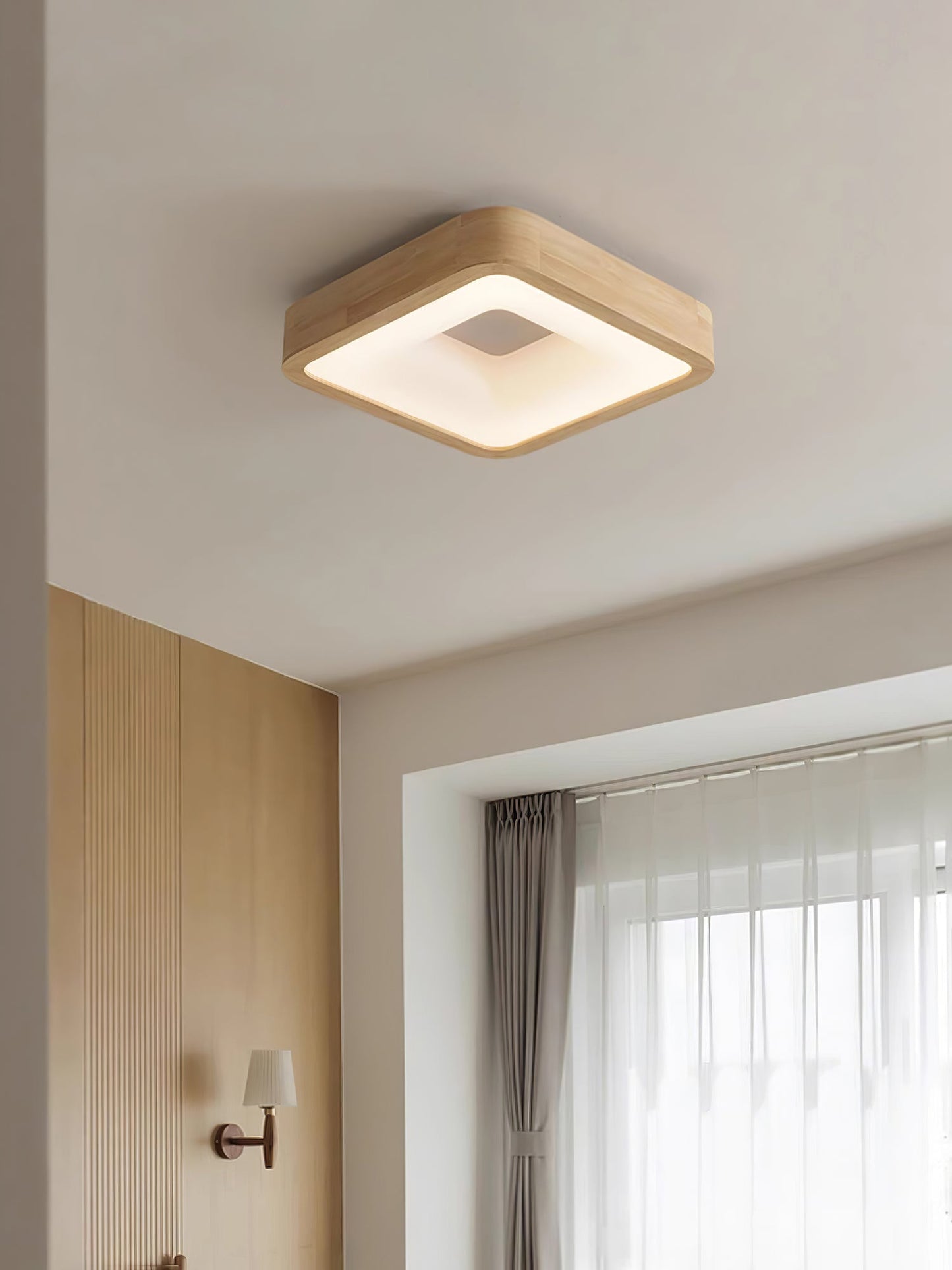 Ligna Square Ceiling Light | Wood & Acrylic | Various Sizes