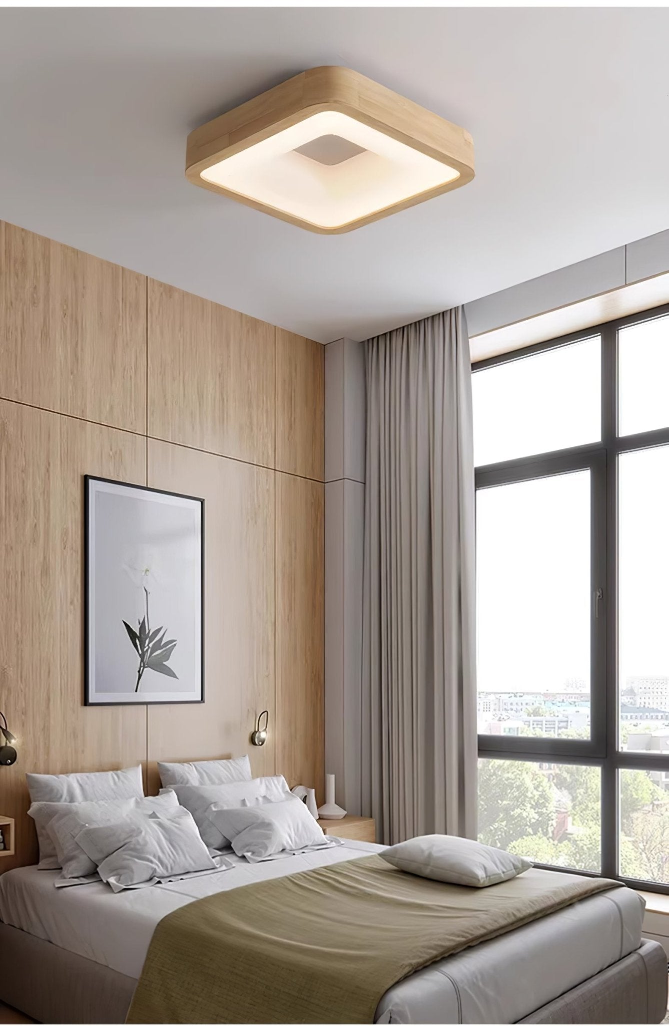 Ligna Square Ceiling Light | Wood & Acrylic | Various Sizes