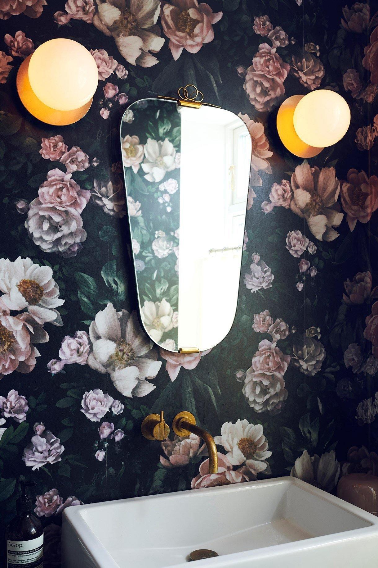 Lunara Wall Lamp | Metal, Brass, Glass | White, Clear