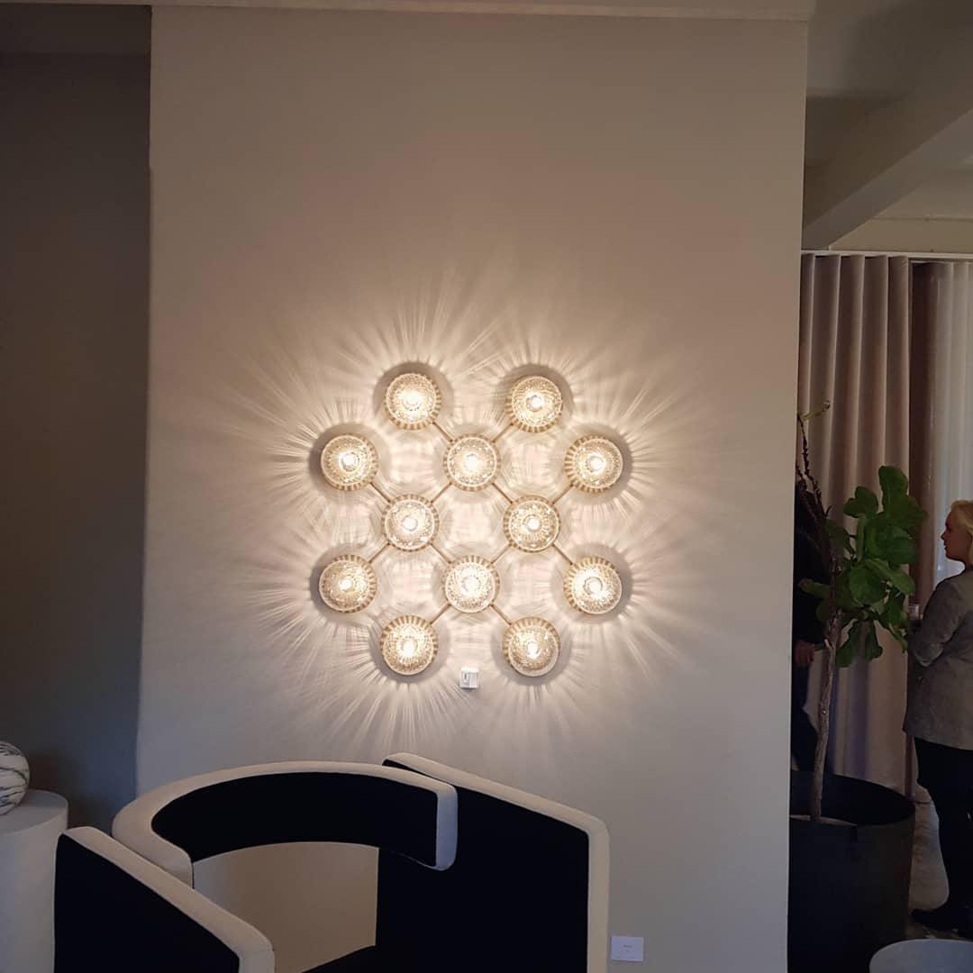 Lunara Wall Lamp | Metal, Brass, Glass | White, Clear