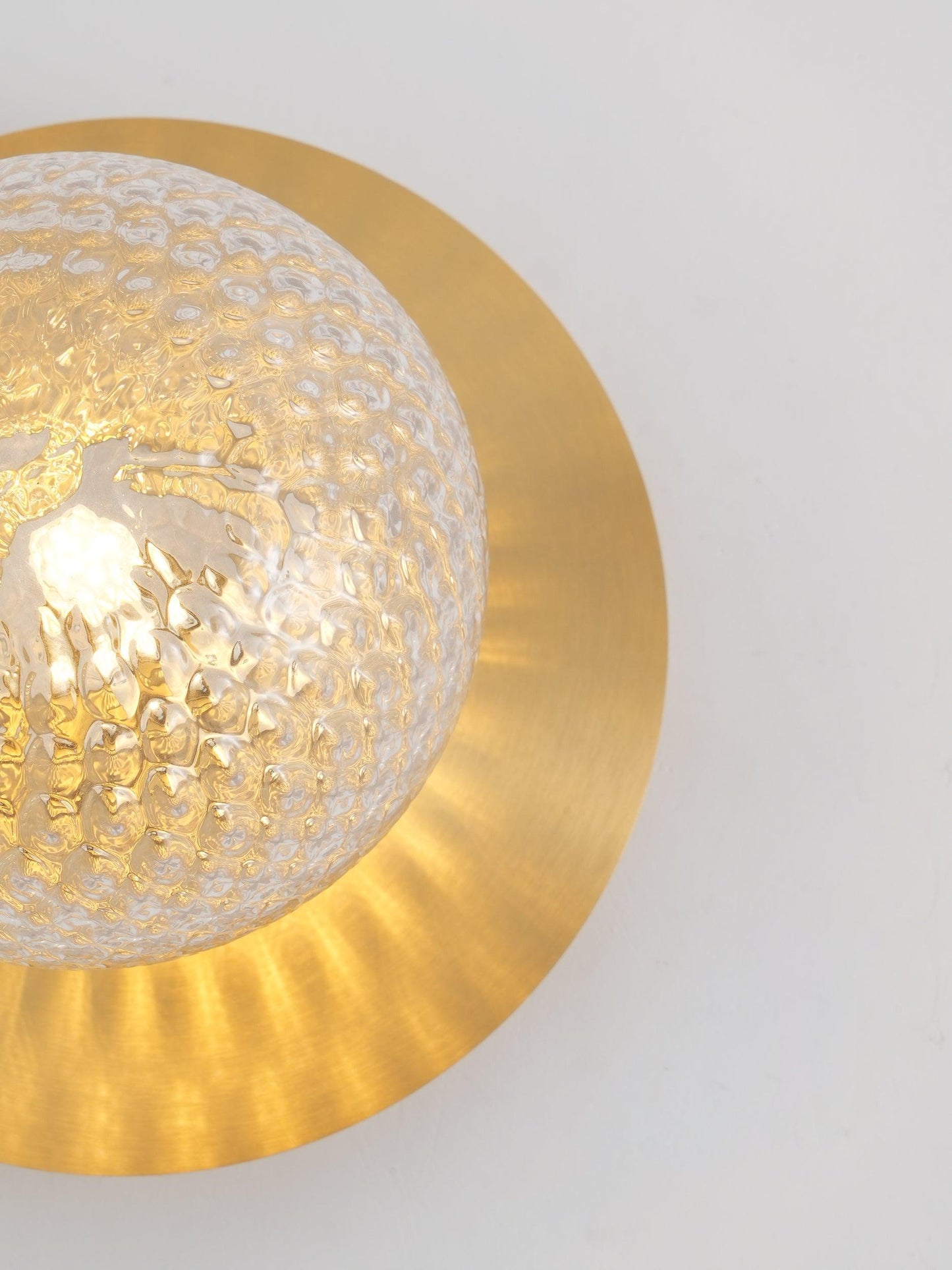 Lunara Wall Lamp | Metal, Brass, Glass | White, Clear