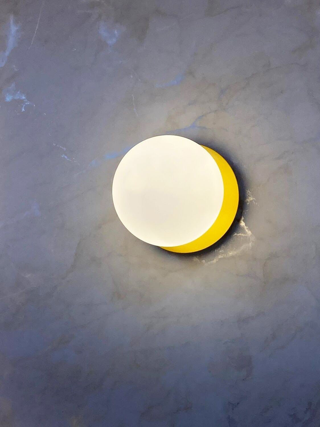 Lunara Wall Lamp | Metal, Brass, Glass | White, Clear