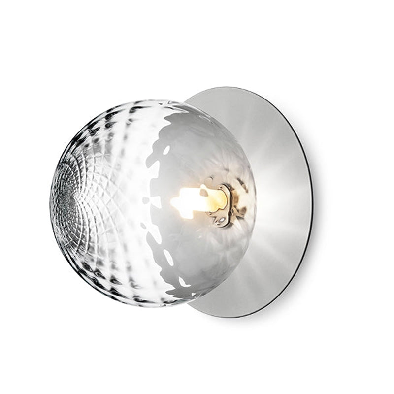 Lunara Wall Lamp | Metal, Brass, Glass | White, Clear
