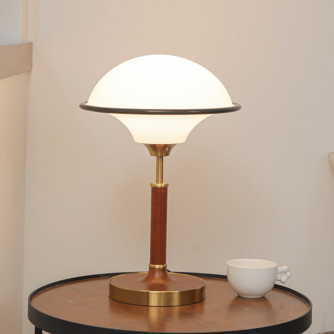Lila Table Lamp | Wood, Acrylic, Metal | White Shade