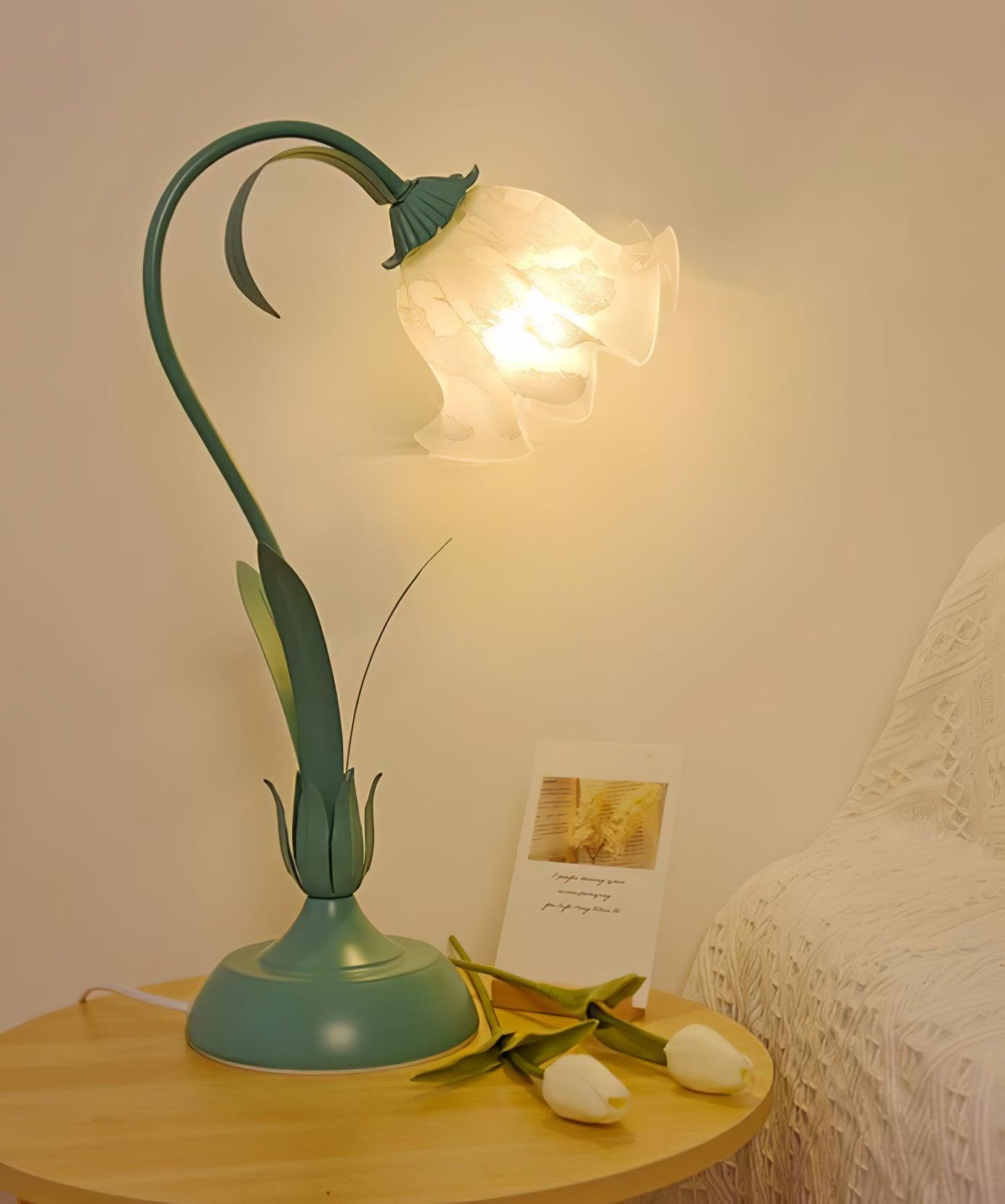 Lily of the Valley Table Lamp | Gold-Tone Metal & Glass | 30cm Diameter