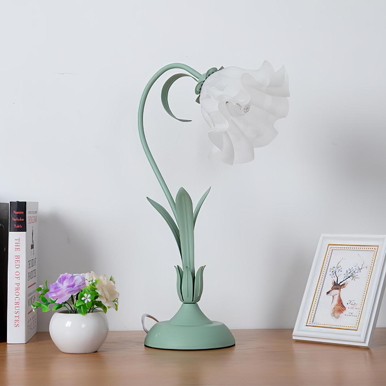 Lily of the Valley Table Lamp | Gold-Tone Metal & Glass | 30cm Diameter