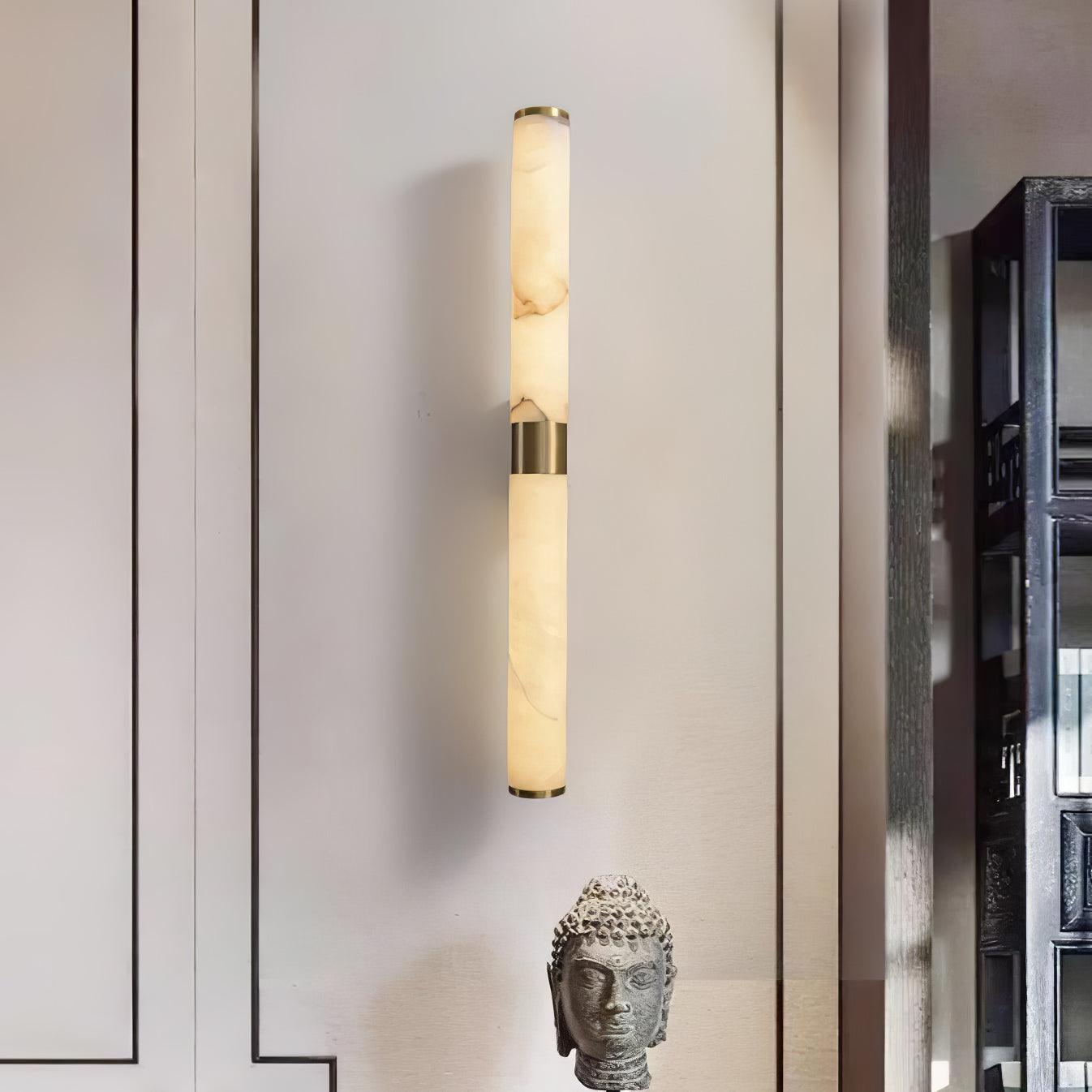 Line Alabaster Wall Light | Brass & Alabaster | White
