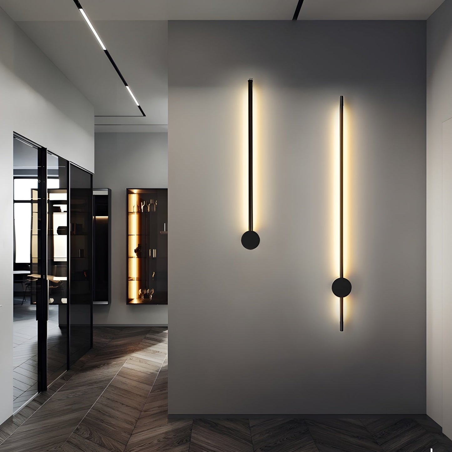 LED Wall Light Set | Metal & Acrylic | Set of 2