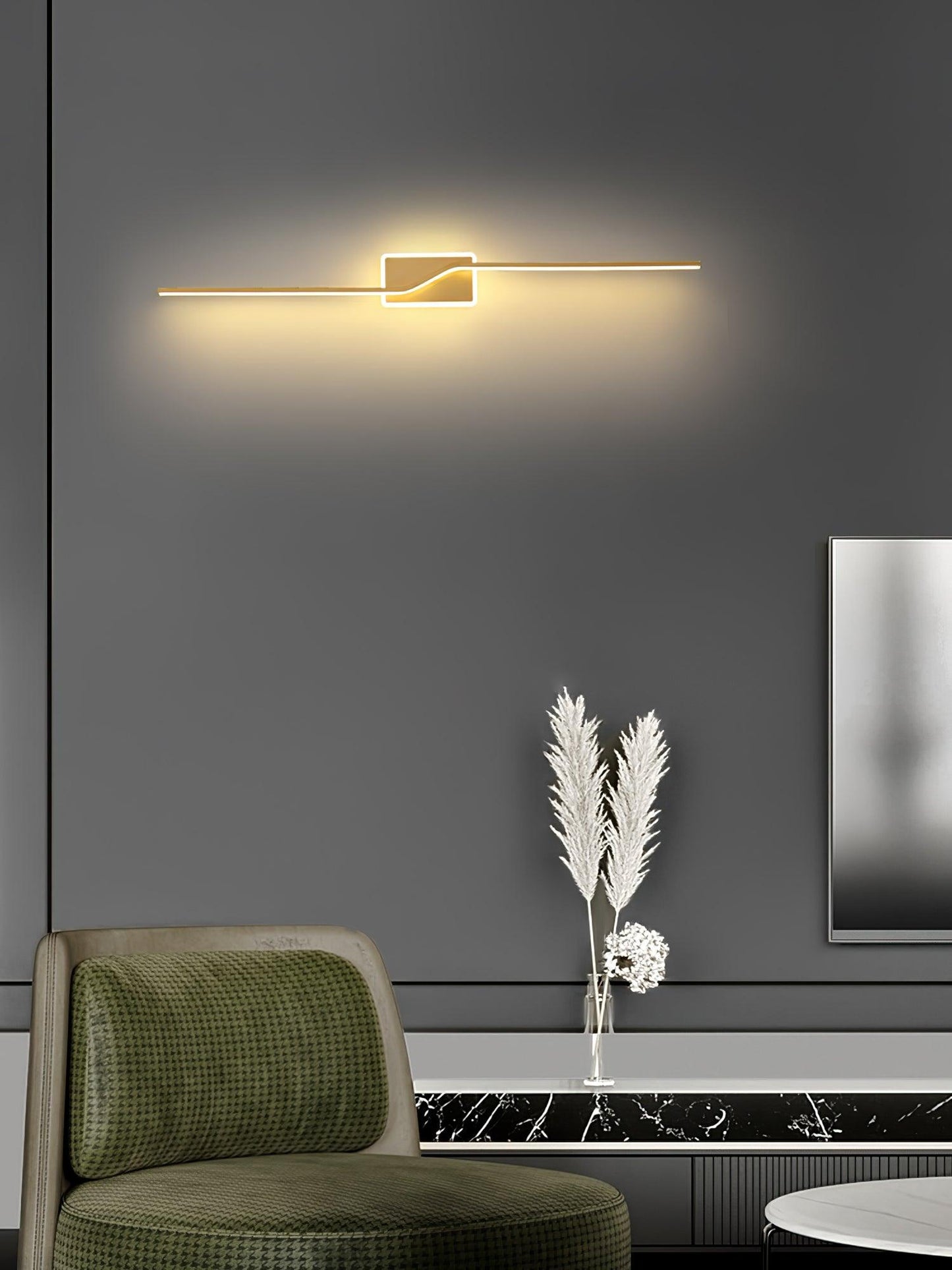 Linear Strip Wall Light | Aluminum/Acrylic/Silicone | Brass/Black/White