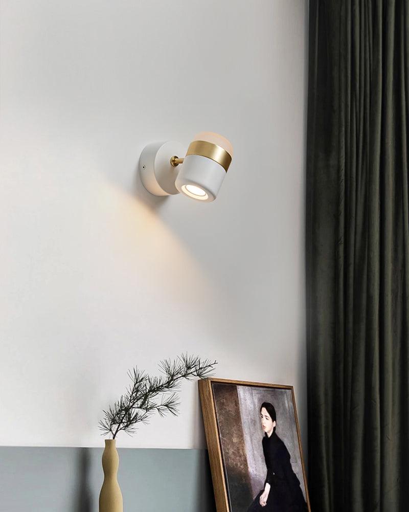 Adjustable Wall Lamp | Frosted Glass & Steel | White/Brass, Black/Brass, Black/Copper