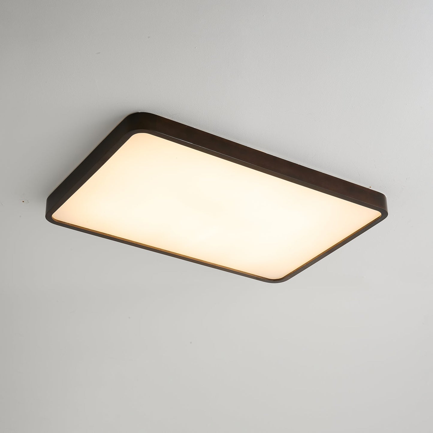 Lira Rectangular Ceiling Light | Metal, Wood, PVC | Walnut Wood Finish