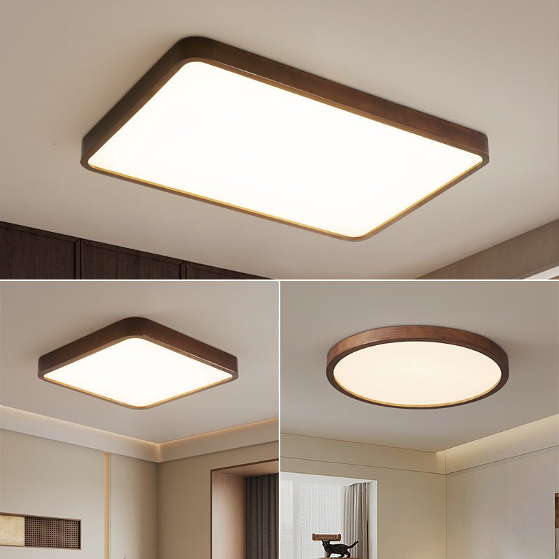 Lira Rectangular Ceiling Light | Metal, Wood, PVC | Walnut Wood Finish