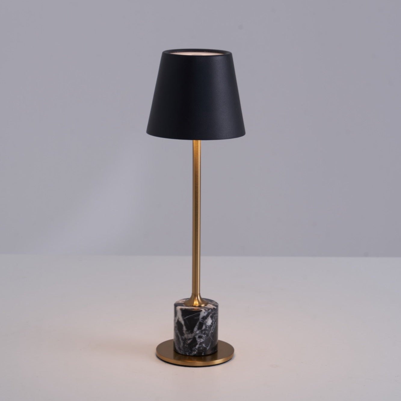 Lirio Mini Table Lamp | Marble Base | Black and Gold