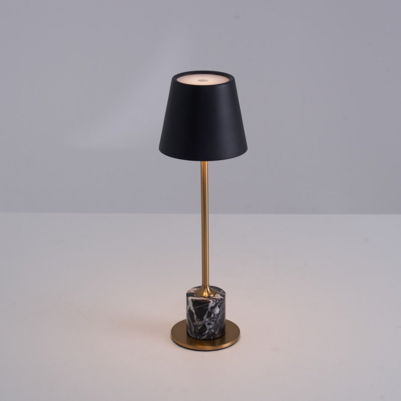 Lirio Mini Table Lamp | Marble Base | Black and Gold