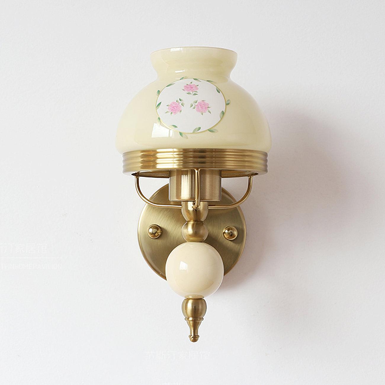 Loa Glass Wall Lamp | Iron & Glass | Gold, Beige or Pink