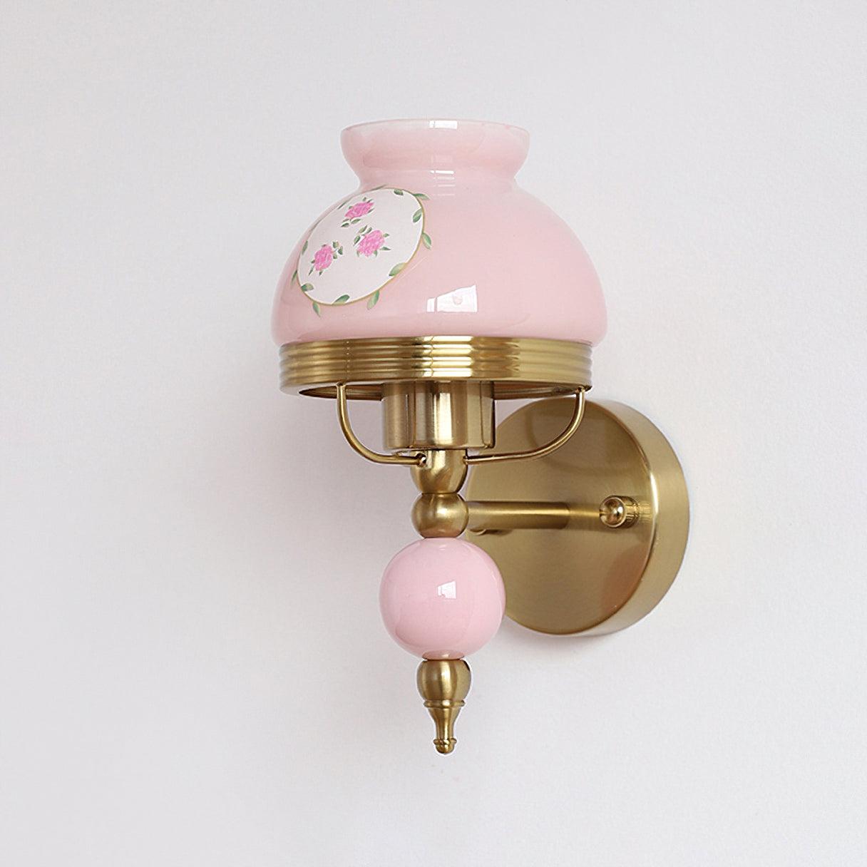 Loa Glass Wall Lamp | Iron & Glass | Gold, Beige or Pink