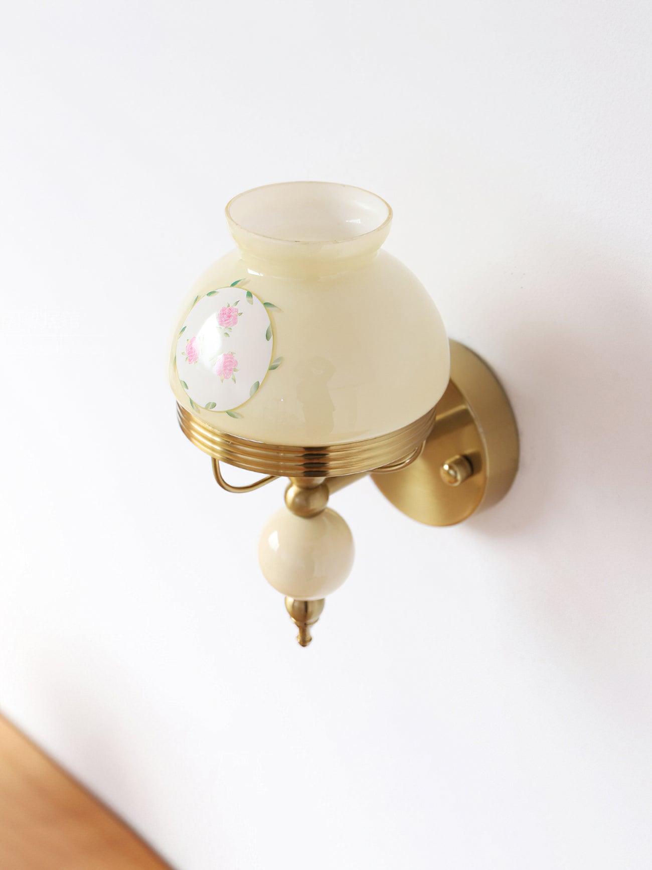 Loa Glass Wall Lamp | Iron & Glass | Gold, Beige or Pink