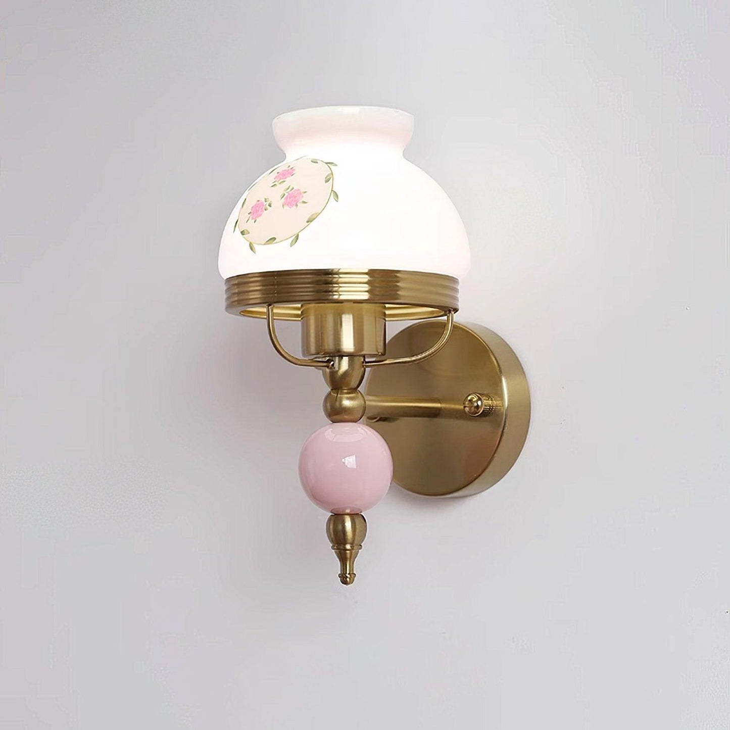 Loa Glass Wall Lamp | Iron & Glass | Gold, Beige or Pink