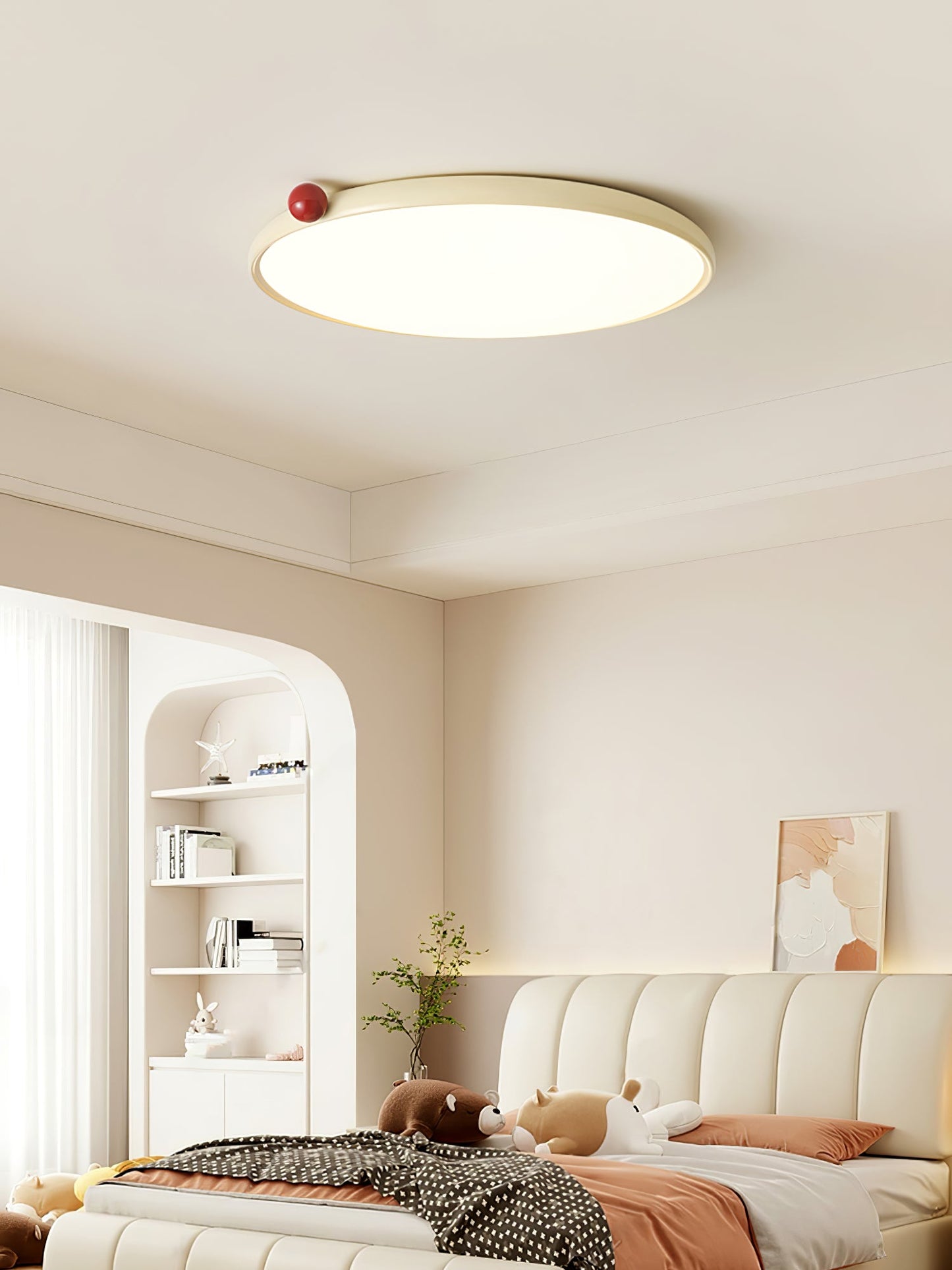 Lola Ceiling Lamp | Round Design | Red Accents