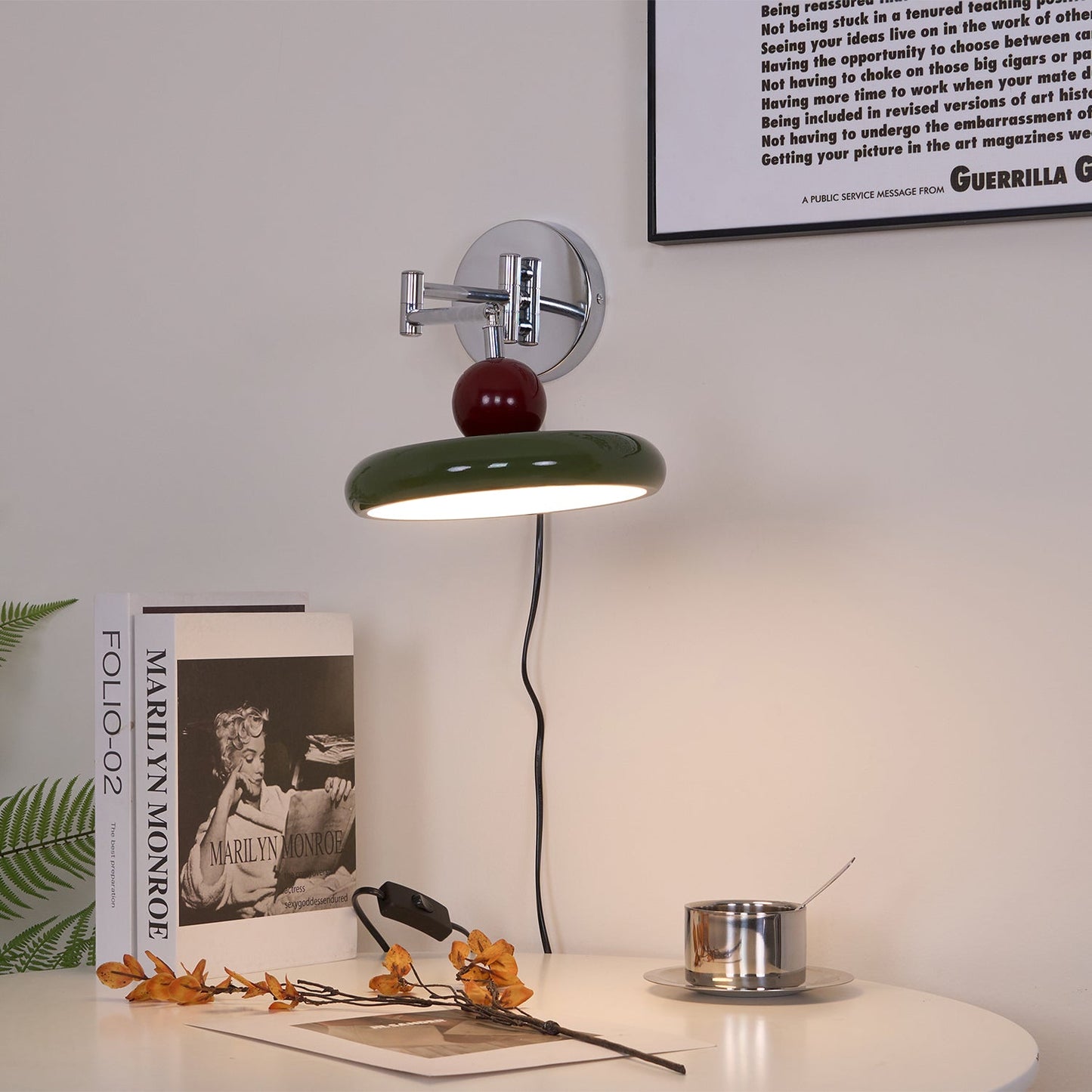Lola Wall Lamp | Metal & Acrylic | Chrome or Green Finish
