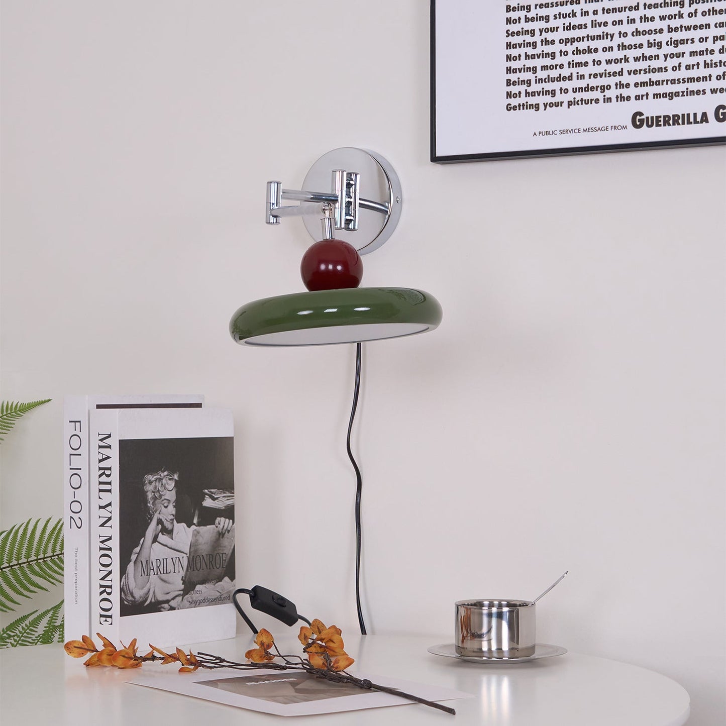 Lola Wall Lamp | Metal & Acrylic | Chrome or Green Finish